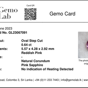 0.64ct, Pink Sapphire, Unheated, ピンクサファイア, 非加熱